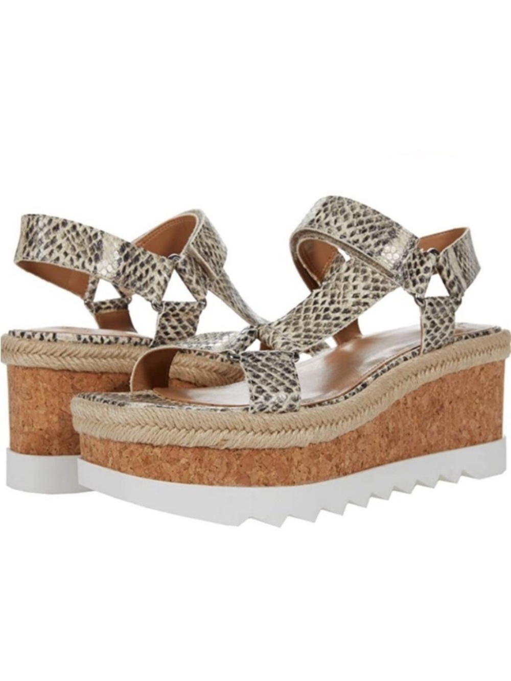 NEW Marc Fisher Leather Platform‎ Sandals Gylian2 Grey Animal Print Size  9.5